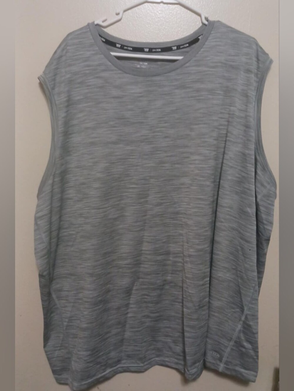 Tek Gear Drytek Mens Space Dye Grey Heather Muscle Tank 4xb A-33